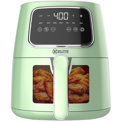 Kitchen Elite 5.5 Qt Digital Air Fryer, Countertop Cooker w/ LED Screen, Green