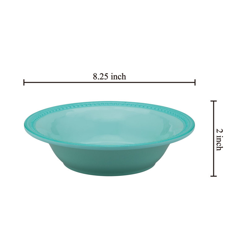 6-Piece Beaded 8 1/4" Melamine Bowl, Blue