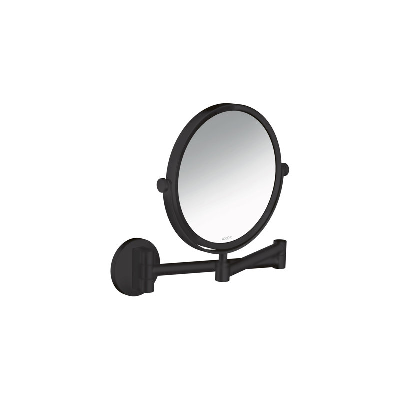 Universal Circular Round Metal Wall Mirror, Matte Black