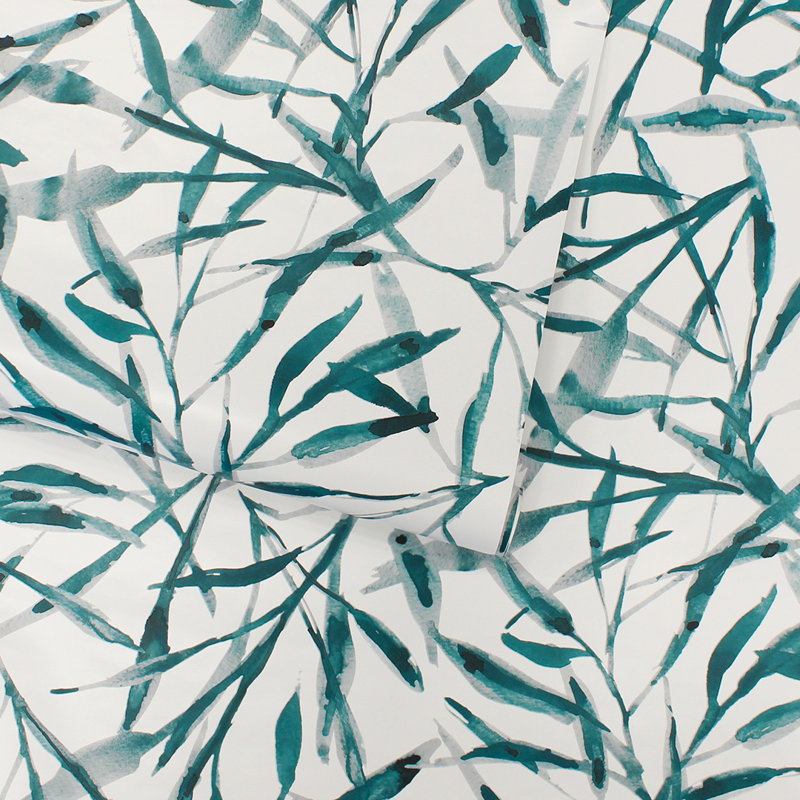 Papier peint aquarelle à peler et coller, Vert