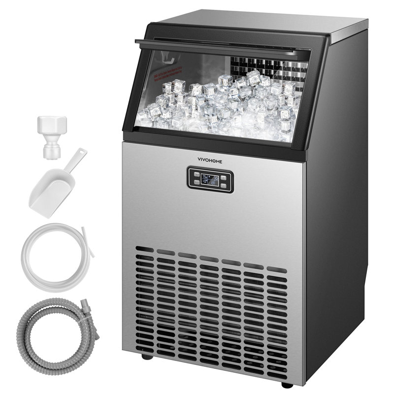 Machine à glaçons autoportante en acier inoxydable 100 lb par jour