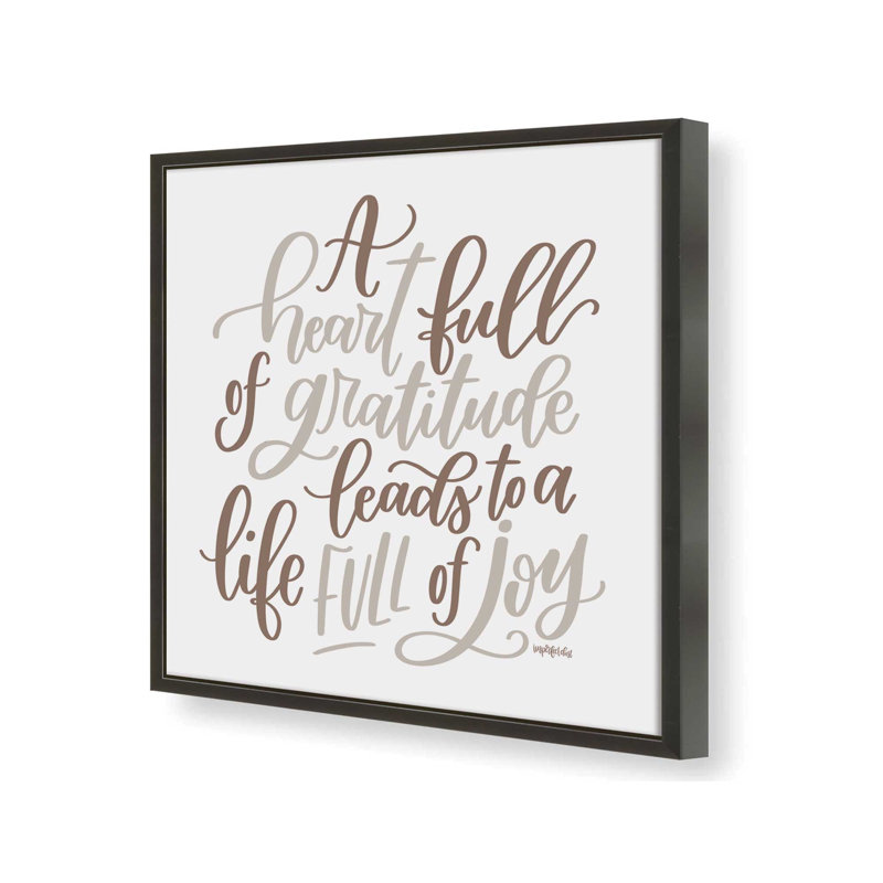 Reproduction d'art «A Heart Full of Gratitude» par Imperfect Dust, 12 W x 12 H, Black, Framed Print