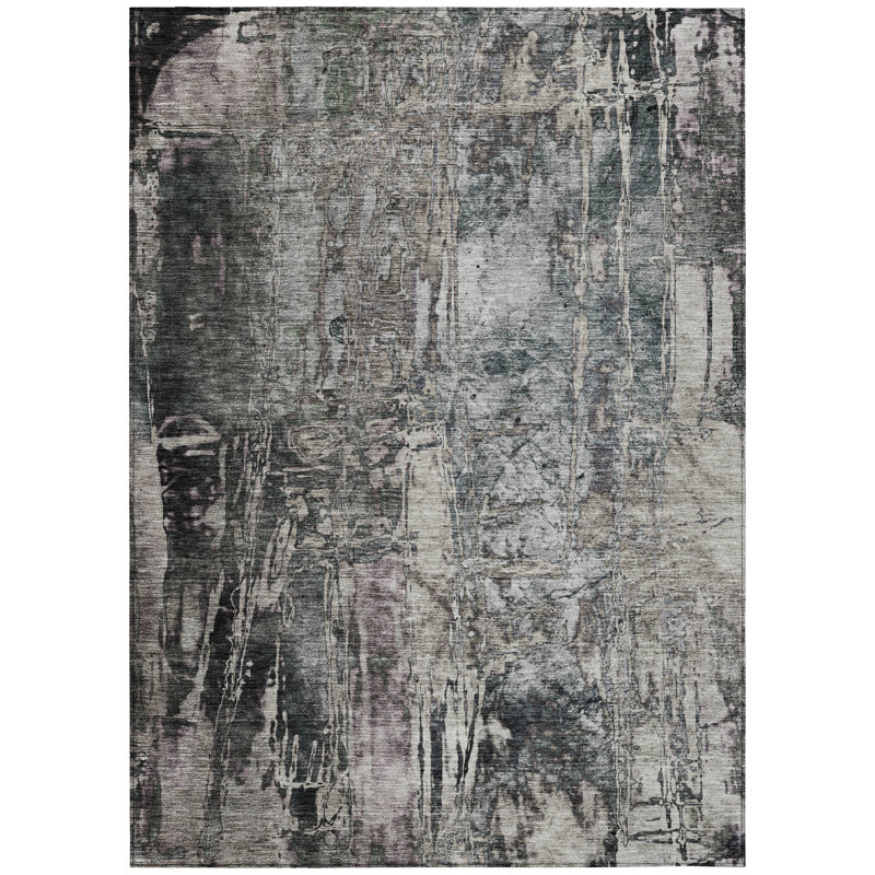 Machine Washable Indoor/Outdoor Derrick ACN2236 Abstract Rug, Rectangle 8' x 10'