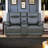 LOOK- Gray Breathing Leather Living Room Recliner Sofa Set