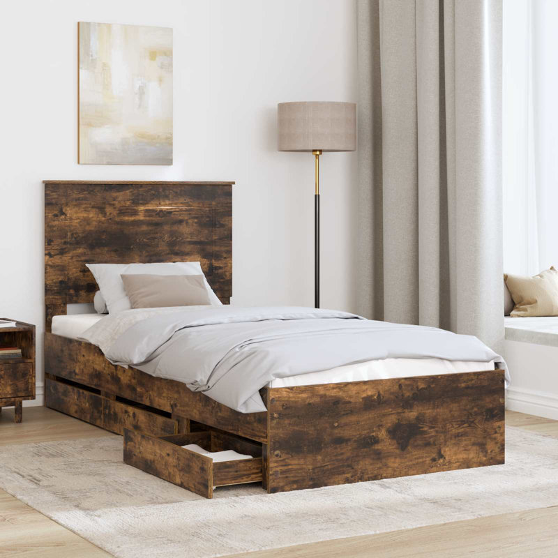 Bed Frame, Single (3'), Smoked Oak