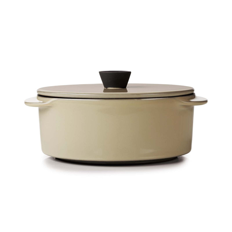 Culinary Caractere Revol 0.78 qt. Non-Stick Ceramic Round Dutch oven with Lid, Nutmeg