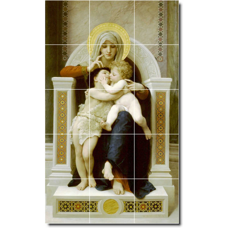 Carreau de céramique décorative 36 po x 60 po 12 po x 12 po, Mère enfant 845