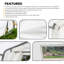 Abri de garage portatif transparent avec couvercle blanc