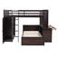 Lit mezzanine Kaylianne avec étagères, bureau et garde-robe