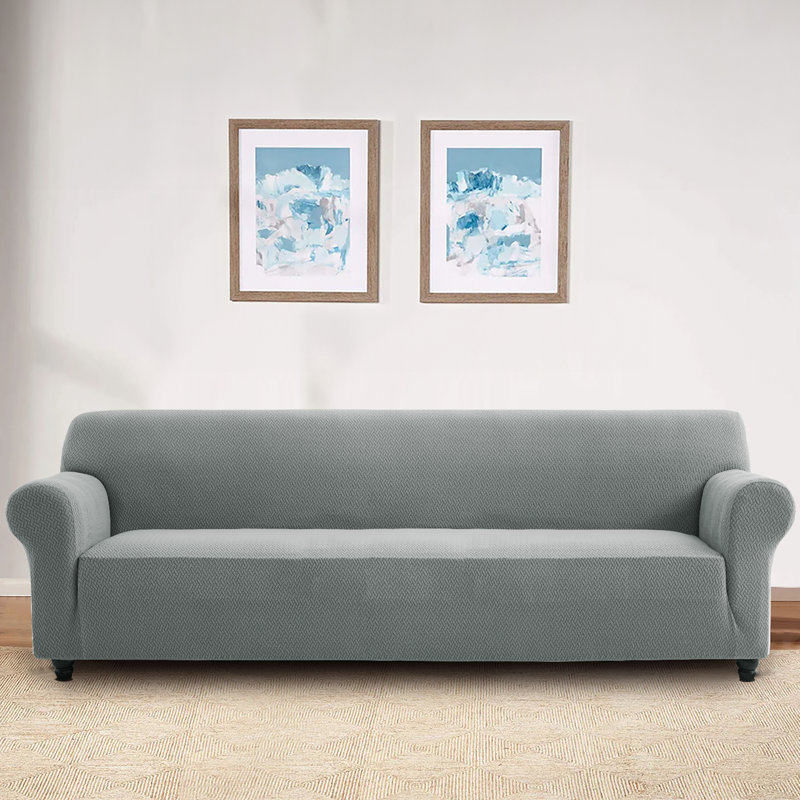 High Quality Stretchable Spandex Sofa Cover , 179cm H x 320cm W x 14cm D, Grey