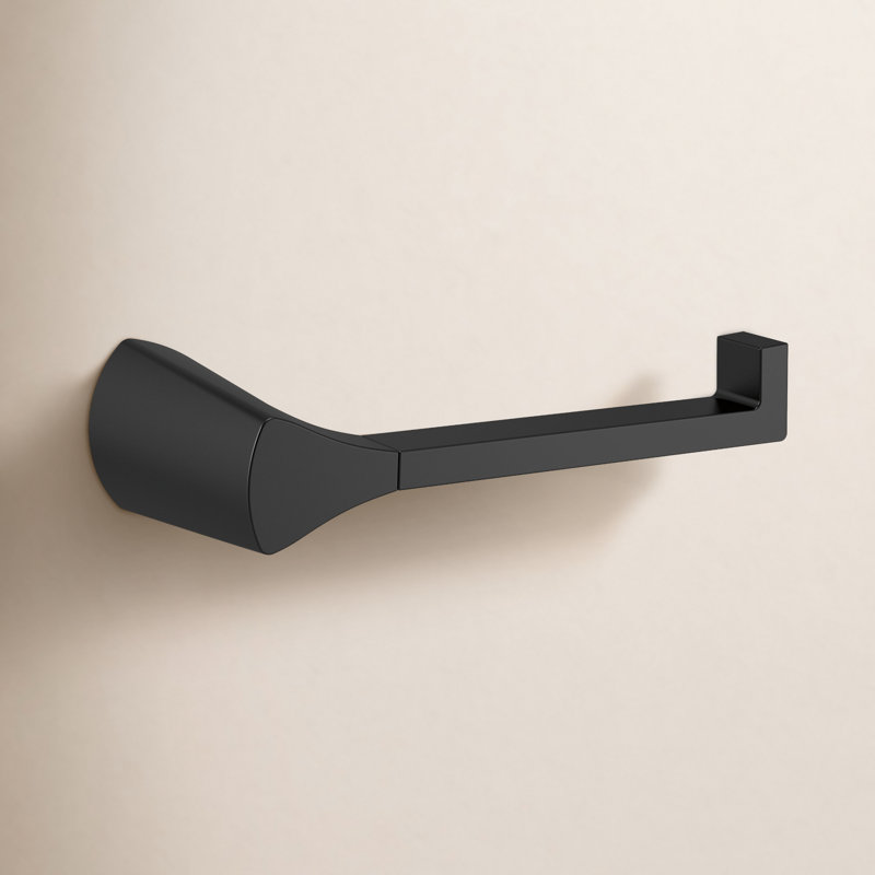 Zura Wall Mount Toilet Paper Holder, Matte Black