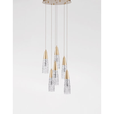 6 - Light Brushed Gold Cluster Pendant