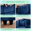 Canapé d'angle en L 5 places de 229 cm (90 po) avec accoudoirs de rangement, canapé moderne Cloud en tissu chenille, canapé d'angle confortable à assise profonde avec rangement intégré, 3 coussins décoratifs, bleu-1725171059