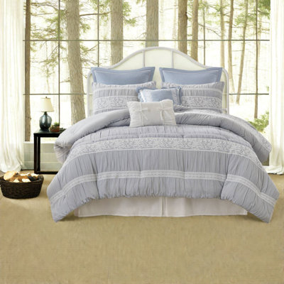 Luxurious Queen Bedding Sets, Polyester Jacquard, Cottage Chic Style For Cozy Bedroom