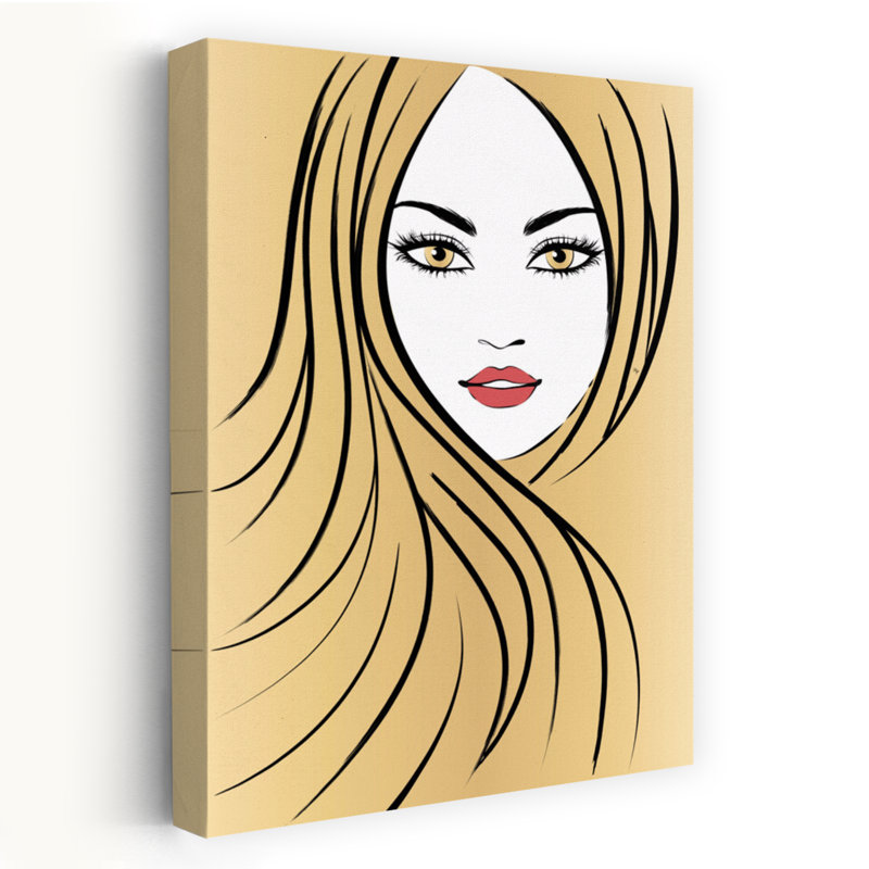 Captivating Blonde Beauty Contemporary Elegant Minimalist Portrait Wall Art Print 1 Piece Wrapped Canvas Wall Art