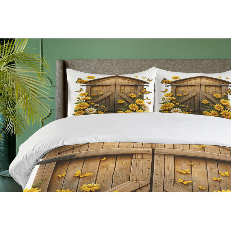 Rustic Duvet Cover, King Duvet Cover + 2 Standard Shams