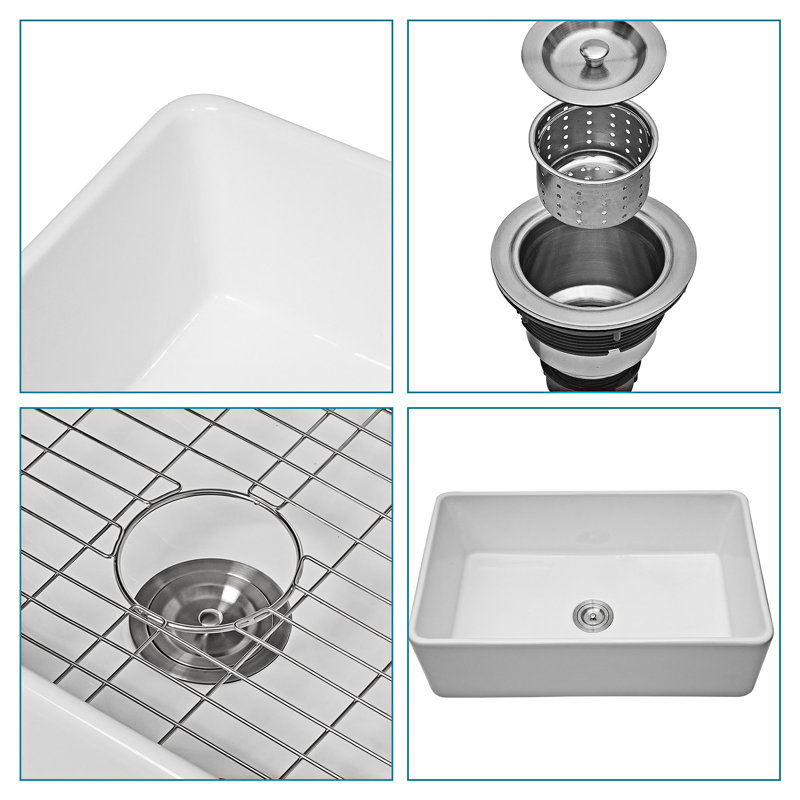 Farmhouse Apron Front Kitchen Sink Single Bowl