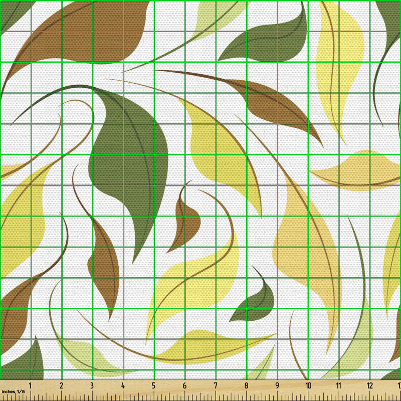 Charade Seasonal Falling Leaves Print Garden Elements Multi-Purpose Fabric