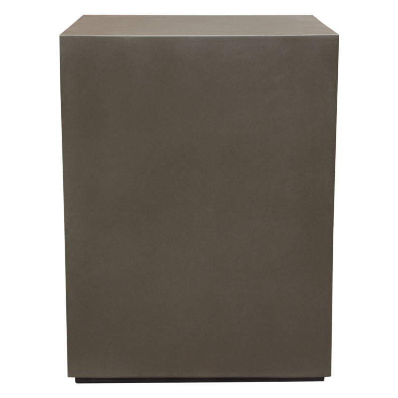 Table de bout latérale Viko, piédestal carré en ciment naturel de 20 pouces, Gris