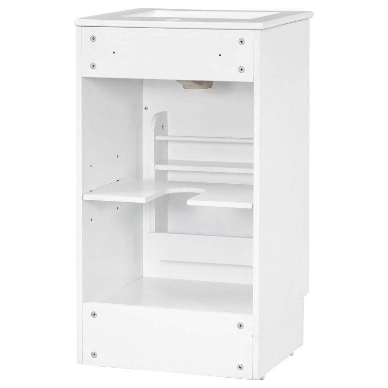 Meuble-lavabo polyvalent avec rangement avancé et design élégant, Blanc