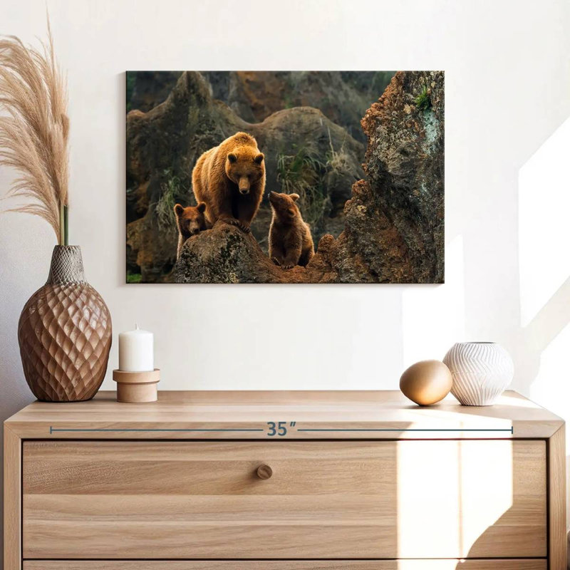 Brampt Bear And Cubs, 16" H x 24" W