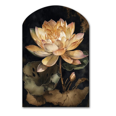 Hoschton - Floral Lotus Arch Shape Assymterical Wall Art
