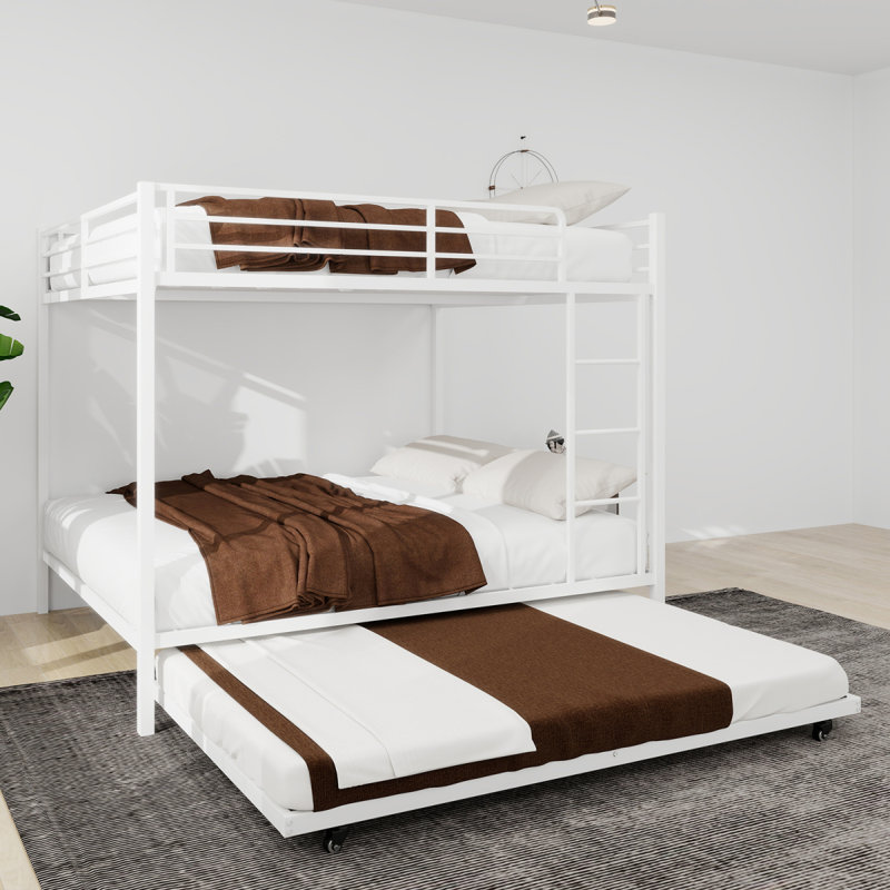 Lit superposé en fer carré durable avec rails de sécurité, look minimaliste moderne, idéal pour une chambre d'enfant, une chambre d'amis ou un espace commun, assemblage facile et performance longue durée - Taille double: 137 cm x 190 cm