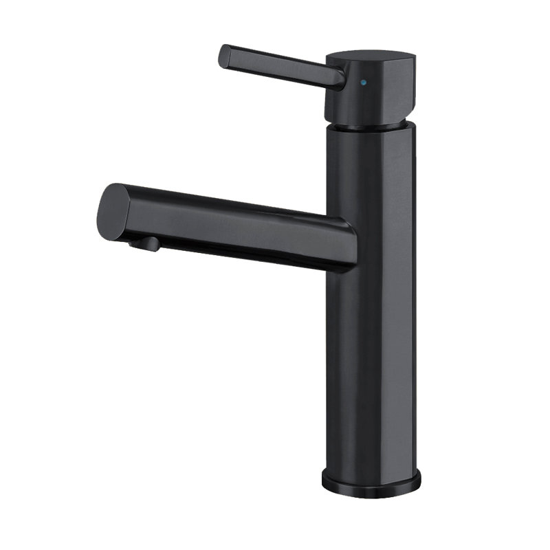Whitehaus Collection Stainless Steel Single Lever Elevated Bathroom Faucet, Matte Black