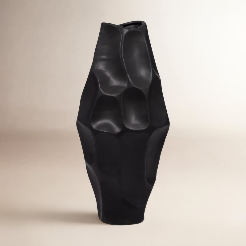 Antwerp Handmade Table Vase, Black, 20" H x 9" W x 9" D