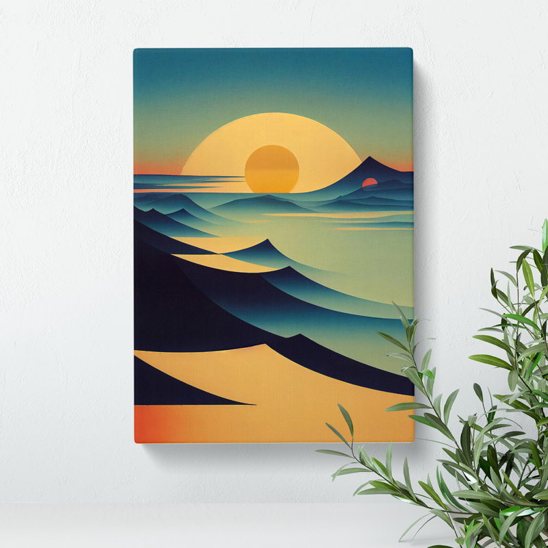 Abstract Mountain Sunset No.2 - Wrapped Canvas Print, 50cm H x 35cm W x 3cm D