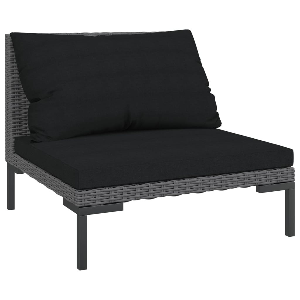 Latitude Run® Patio Sofa with Cushions Half Round Poly Rattan Wayfair