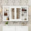 Armoire à miroir de salle de bain 47 po avec rangement, tablette réglable et tablettes ouvertes, armoire à pharmacie murale pour salle de bain, chambre à coucher, meuble-lavabo-361407274