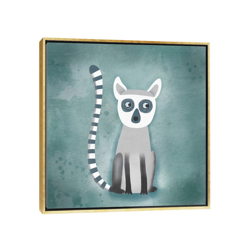« Lemur » par Nic squirrell-impression, H 18 po x l 18 po x 1,5 po, Toile encadrée d'or, Pas de tapis