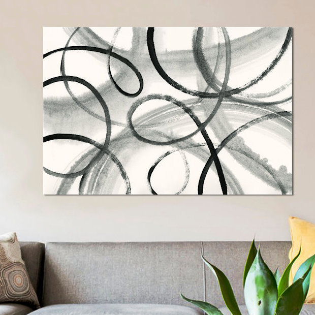 «Calligraphia», reproduction d'impression sur toile tendue, H 8 po x l 12 po x P 0,75 po, Toile tendue, Pas de tapis