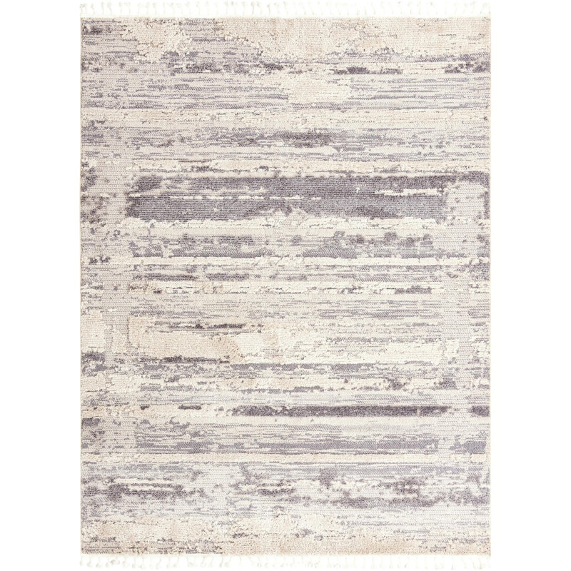 Tapis gris / blanc Algona, Rectangle 6 pi x 9 pi