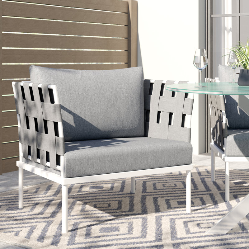 Harmony Outdoor Patio Aluminum Armchair, Gray