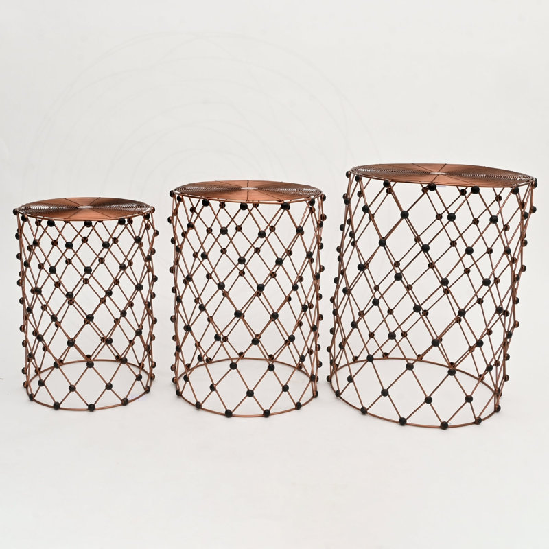 Ensemble de 3 tabourets gigognes Rustic Charm