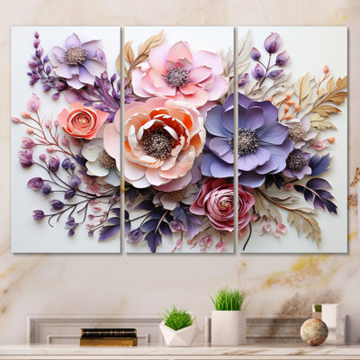 " Delicate Florals Paint " 3 - Pieces