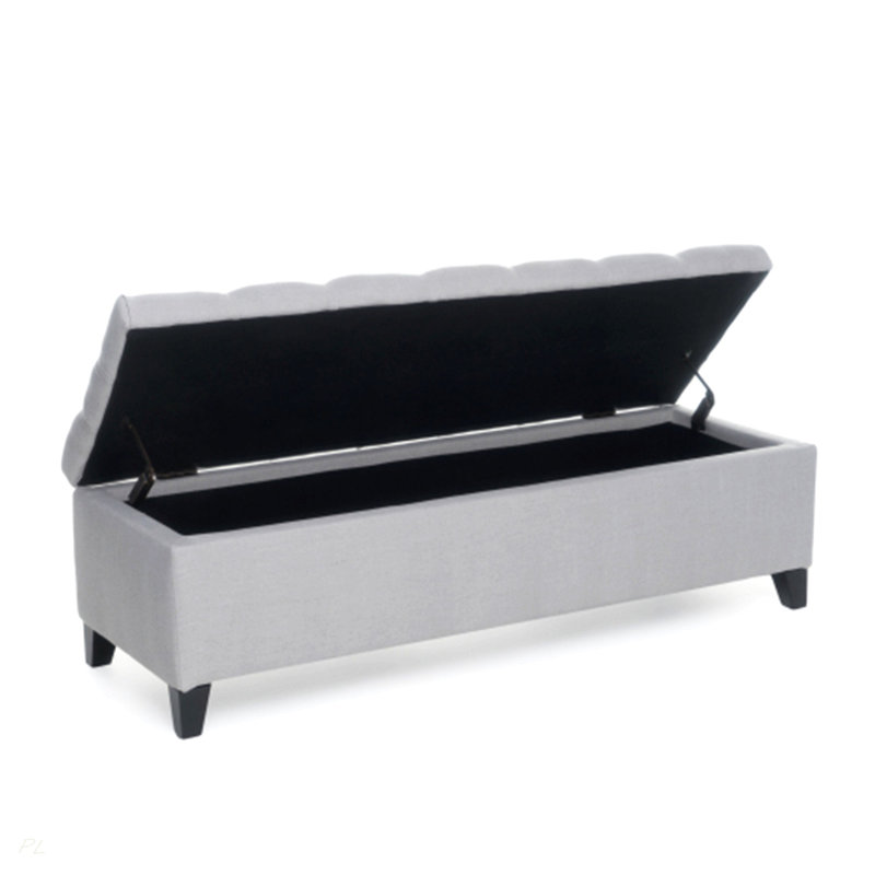 Glouster Storage Ottoman, Light Gray