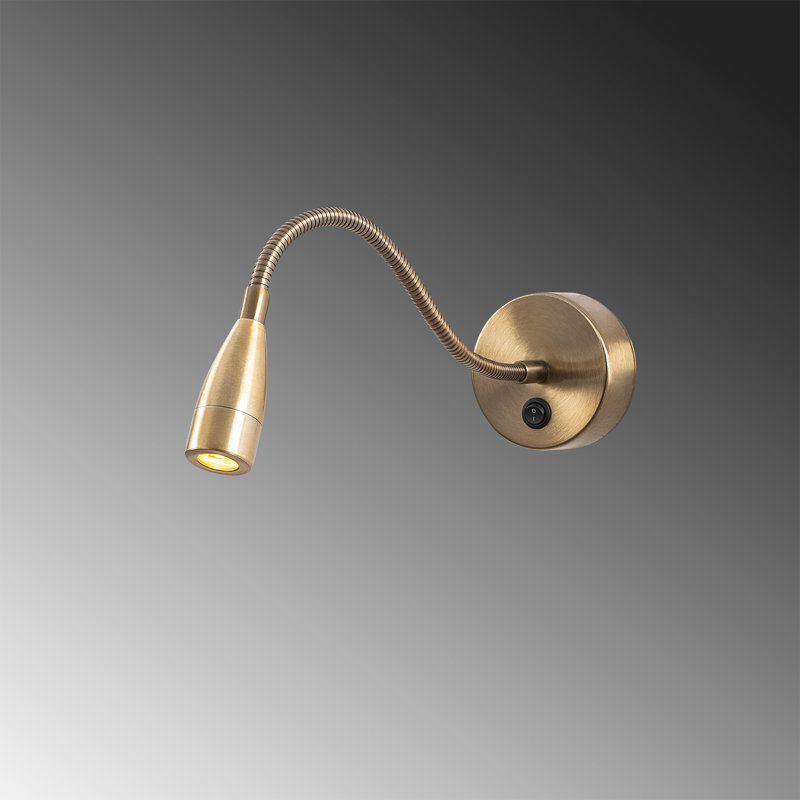 Vintage Copper Wall Lamp, Adjustable Height, 15.0 x 14.9 x 3.0 inches | Metal Body, IP20 Rated, 1W 2700K Socket | Modern Scandinavian Design, Perfect for Living Room, Bedroom, and Hallway Illumination