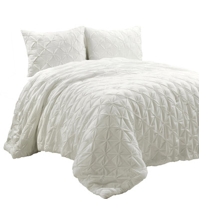 Ensemble d'édredon en coton 3 pièces blanc