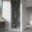 Portes de douche pivotantes, porte de douche battante pliante sans cadre l 32 po x H 72 po, verre trempé transparent de 1/4 po (6 mm), quincaillerie à finition chromée, installation réversible