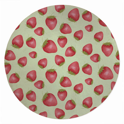 Summer Strawberries Outdoor Rug