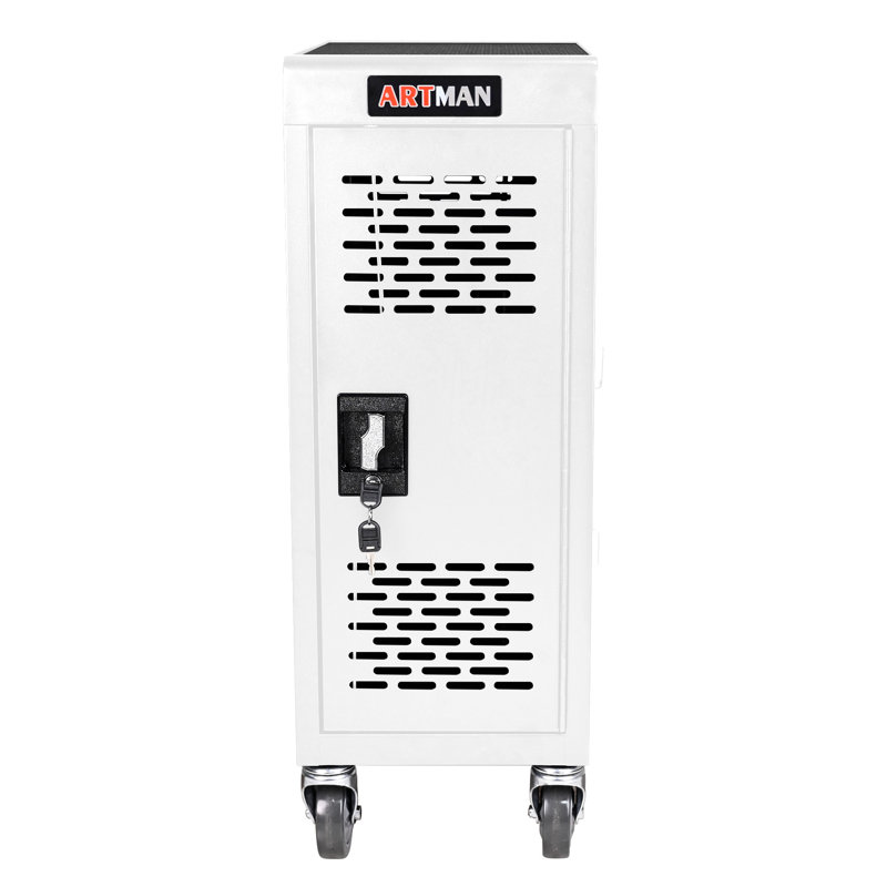 Armoire de chargement verrouillable à 16 compartiments pour ordinateur portable, Chromebook - Blanc