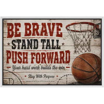 «Be Brave Stand Tall Basketball», œuvre de rustique