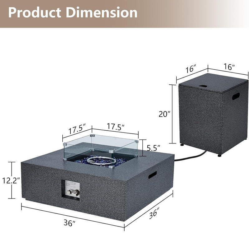 Fire Pit Stand, Satin Black