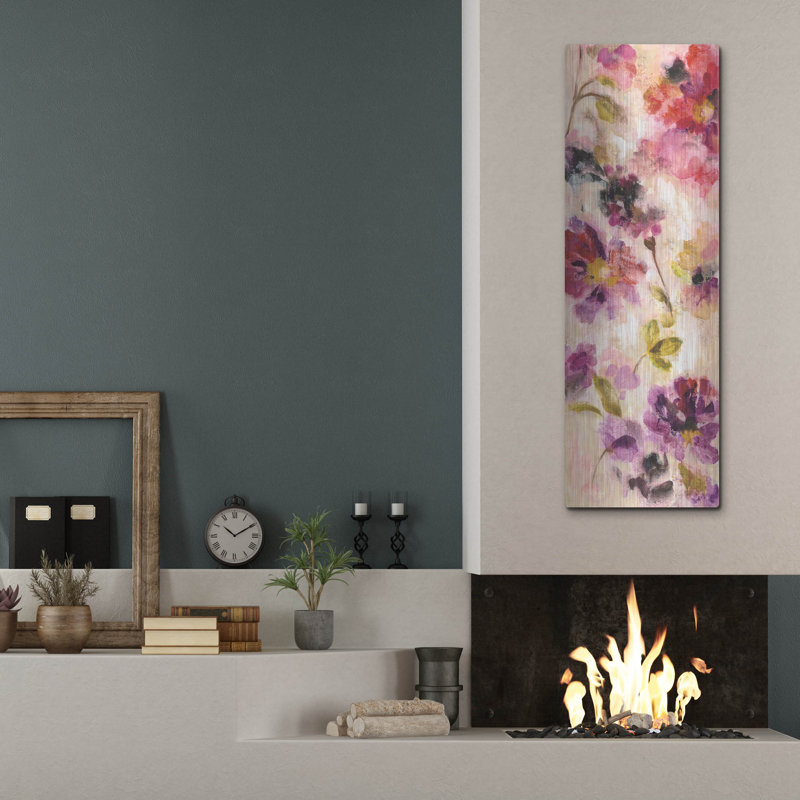  «Exuberant Florals II» par Silvia Vassileva, art mural en métal, 16 po x 48 po, H 48 po x l 16 po