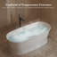 Baignoire autoportante MonBlari 71 po x 31,5 po en acrylique blanc avec trop-plein et bonde rétractable pour salle de bain-133438905-130969326