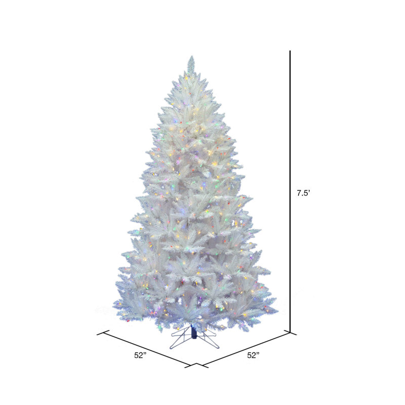 Sparkle White Spruce Artificial Christmas Tree, 7.5' H, Multi-colored LED