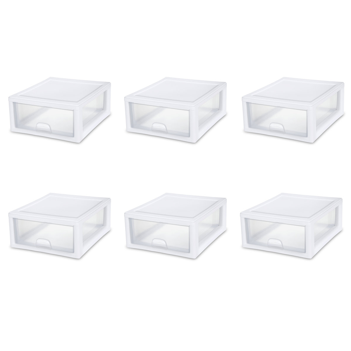 Sterilite Clear & White Plastic Storage Bin with One Drawer